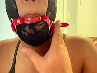 some anonymous black slut gagged as a puke pig, slapped, facefucked and spit on rough
