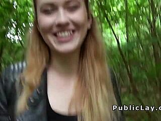 Sexy Blonde Brit Fucks in Woods POV