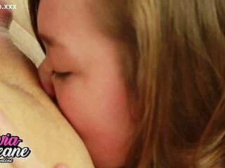 Whoa, can this chubby 18yo brunette teen rim a lucky guy's monster cock?!