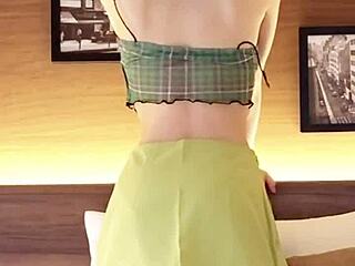 dig this japanese beauty's navel-baring outfit?