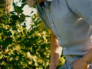 hey busty teen wanna fuck this handsome old man deep in the forest?