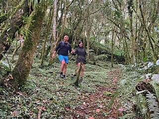 Skinny Latina Stepsis Fucks In Forest And Takes Cum On Huge Tits