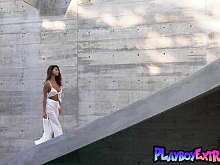 vulnerable latina teen carolina reyes strips naked outdoors for playboy