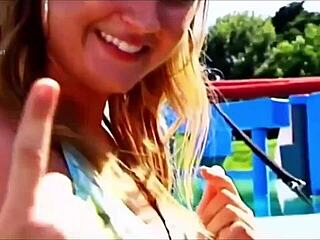 Pretty Danish Bikini Girls Slip in Pool Wipeout Fun