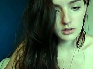 gorgeous skinny tattooed model masturbates hornily on amateur homemade webcam show