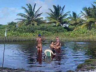 Cuck cries watching Brazilian wife fucked bareback