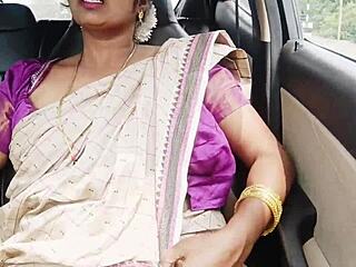 aunty's big saree boobs bounce for son-in-law's dirty telugu fuck