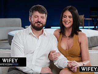 husband watches horny wife sienna rae bent over double penetration mmf doggystyle facial