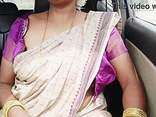 aunty's big saree boobs bounce for son-in-law's dirty telugu fuck
