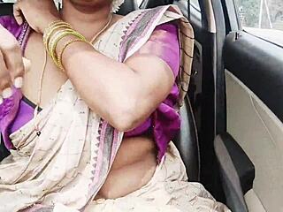 aunty's big saree boobs bounce for son-in-law's dirty telugu fuck