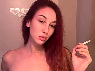 italian milf artemisia smokes in big tits fetish session