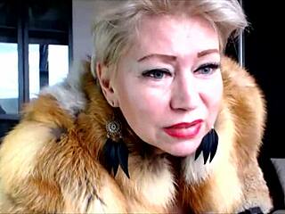 i can't resist this mature webcam whore aimee's fur coat tease flashing her milf tits
