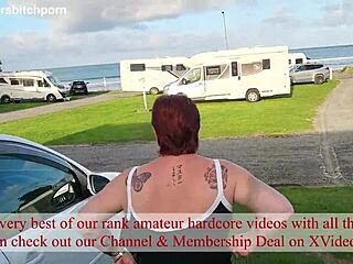 dirty pierced milf pisses publicly at campground near campers
