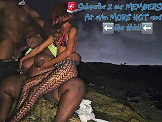 Midnight Beach Stroll Turns BBC Suck and Fuck for SSBBW Ebony Stranger