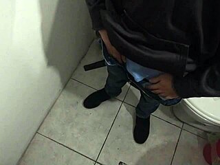 Skinny Solo Sucking Monster Cock in Bathroom Mirror