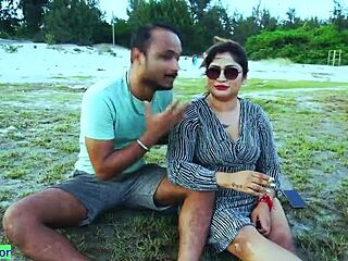 beautiful indian girl in steamy outdoor fantasy play