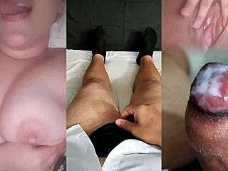 ex masturbates tight wet pussy so i jerked small dick