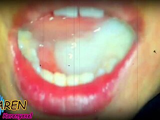 karen swirls huge cum load on tongue in slow motion