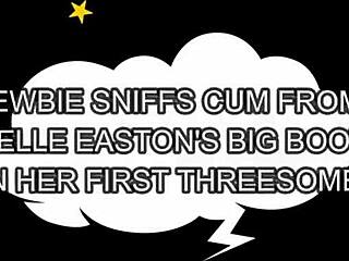 noelle easton screaming through rough ffm blowbang cum swap!