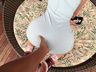 Colombian Latina Big Ass Natural Tits Tenant Fucked Doggystyle Cowgirl Creampie for Free Rent Heels Milk