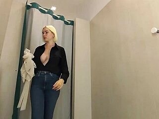 Hidden Cam Catches Naked Girl Trying Panties in Public Locker Room Spy