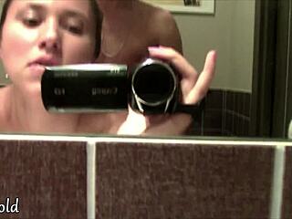 Quickie Toilet Fuck Ends with Creampie in Her Wet Pussy!