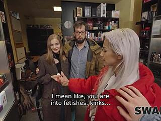 Swap4k: Fibi Euro Threesome Fuck in Sex Shop!