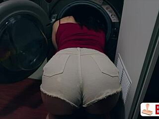 Stuck tight, my latina friend toys my big ass