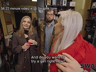 Swap4k: Fibi Euro Threesome Fuck in Sex Shop!