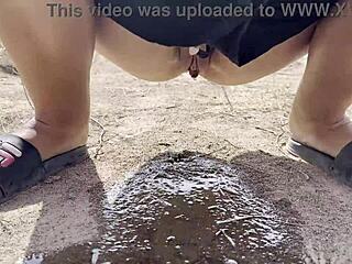 Public pissing in nature from car POV compilation