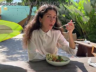 friend blasts cumshot face cafe i slurp sperm off food