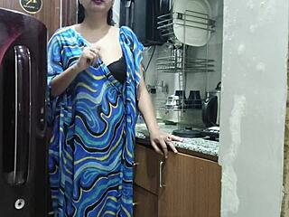 Indian Stepmom Joins Kitchen Fuck with Horny Stepsons Cock!