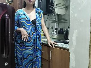 Indian Stepmom Joins Kitchen Fuck with Horny Stepsons Cock!