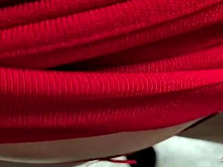 german milf's risky elevator cheat fuck gagging on monster cock...