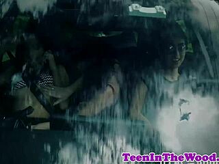 Stranded 18+ Teen Deepthroats Neighbor's Cock Before Bound Spooning Domination