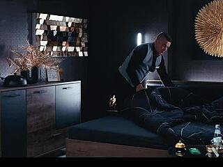 Hotel Staff Freezes Blonde Guest for Tit Sucking Fuck Doll Play