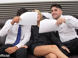 Interview Turns Hardcore Double Penetration Threesome!