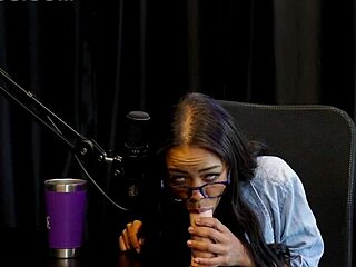 Morena teases with blowjob tits and tasty pussy after no-spit chat