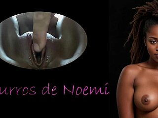 Noemi whispers dirty secrets while cumming on dildo close-up!