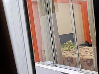 sexy mexican nurse miranda rides lover's cock openly through open window