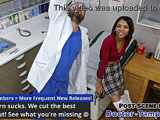 i can't believe how humiliated i feel as doctor tampa spreads my ebony pussy wide during this cheerleader exam