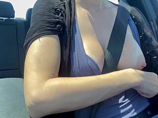 Italian MILF Artemisia Love Flashes Massive Tits Driving