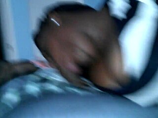 Fat black girl sucks cock close up
