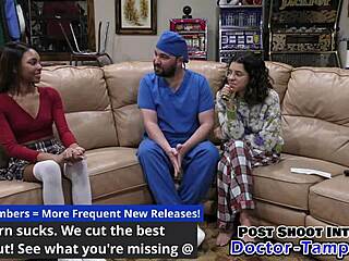 i can't believe how humiliated i feel as doctor tampa spreads my ebony pussy wide during this cheerleader exam