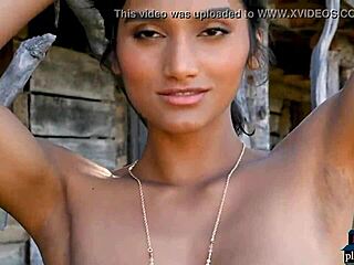 playboy centerfolds rip clothes and strip naked outdoors!