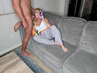 free use slut milf deepthroats on phone call creampie!