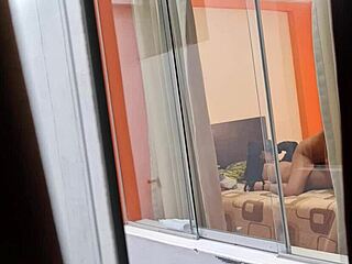 sexy mexican nurse miranda rides lover's cock openly through open window