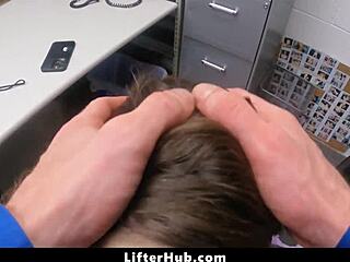 Guard drags teen shoplifter to maintenance office for rough punishment