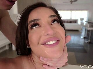 emily's pussy exploded in massive squirt... soaked the whole leather couch!