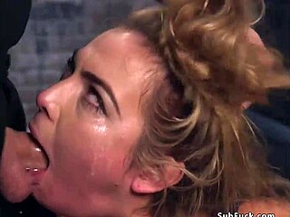 Blonde Bound Gagged Choked Banged by Monster Cocks